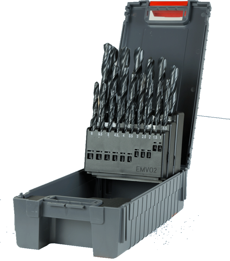 Amboss HSS R Spiralbohrer DIN 338, 118°- Satz 25 tlg. Ø1.0-13 mm Abstufung: 0.5 mm