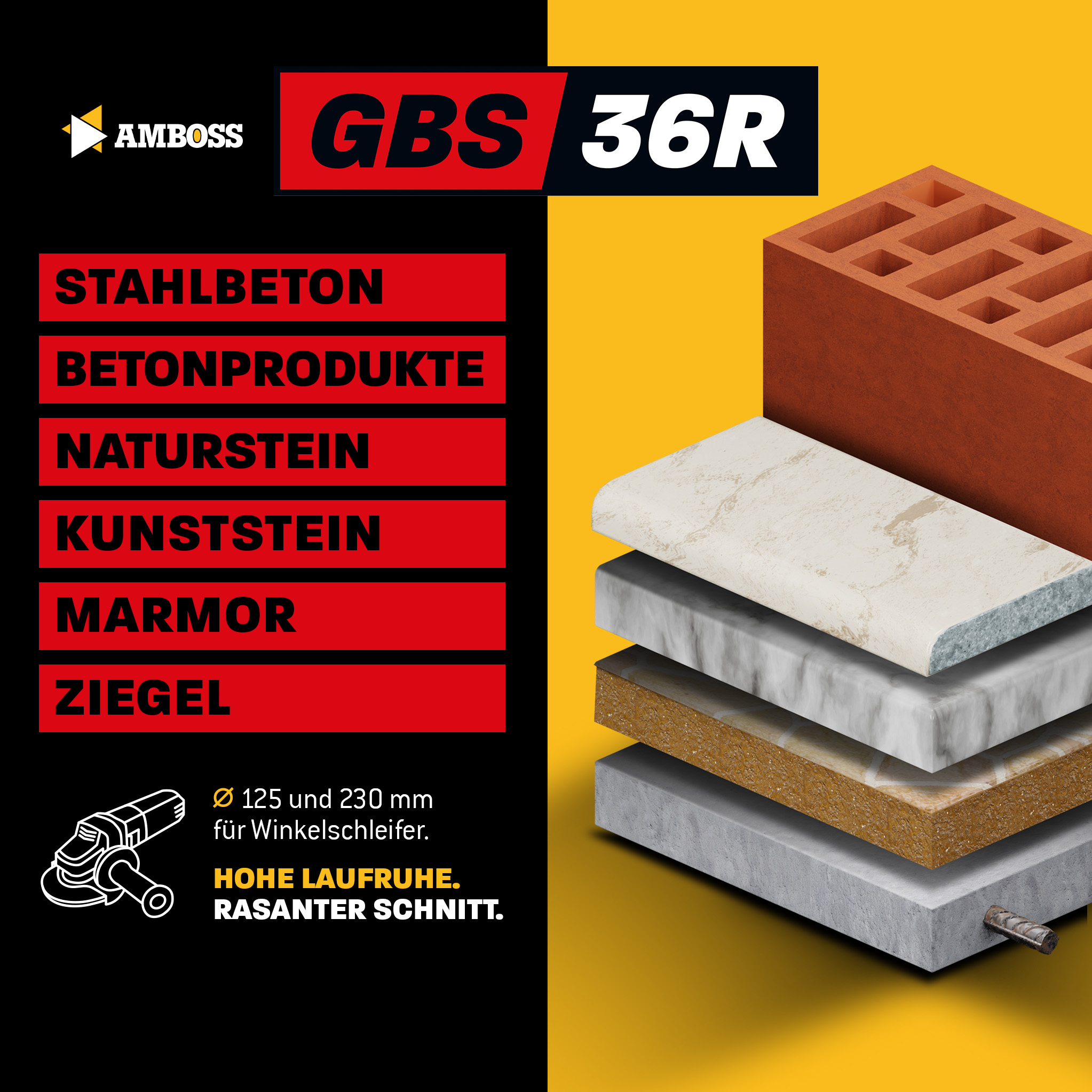 Amboss GBS 36R Diamant Trennscheibe - 125 x 2 x 22.2
