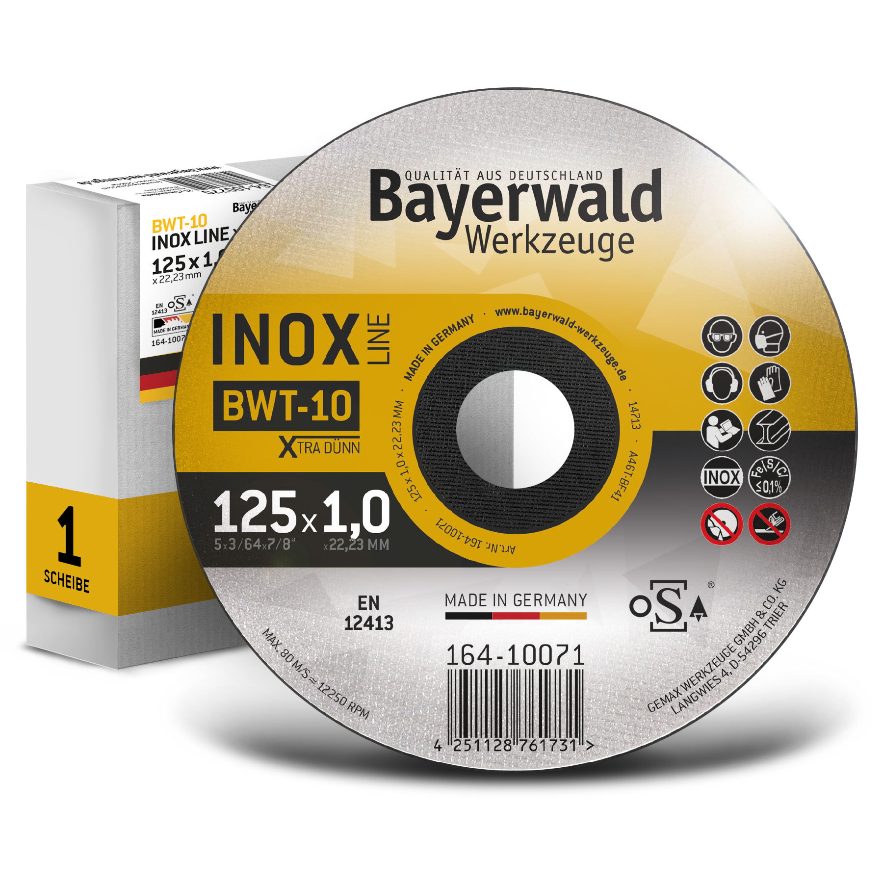 Bayerwald BWT-10 Trennscheibe | Ø125 mm - 1 mm -  22.23 mm | gerade