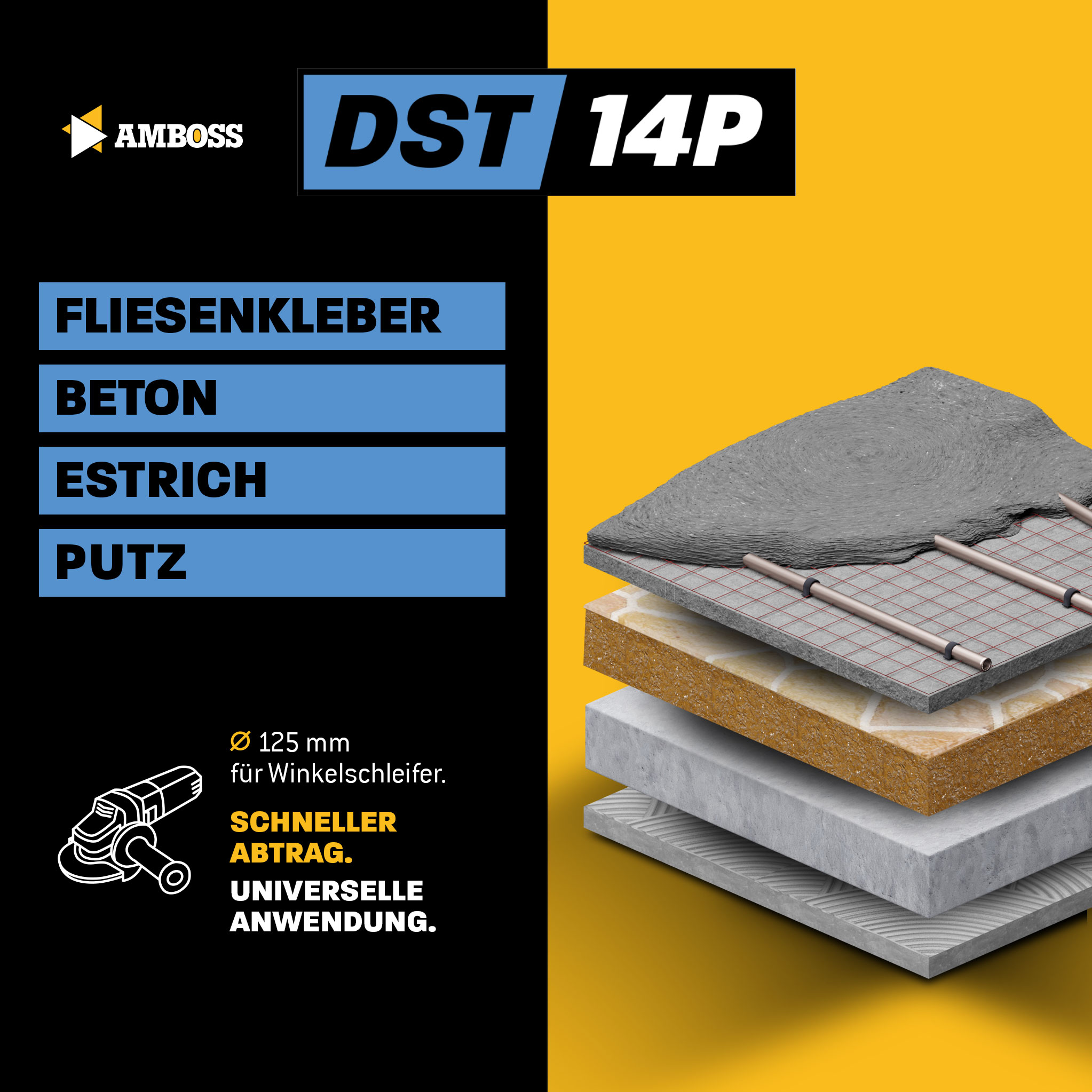 Amboss DST 14P Diamant Schleiftopf Ø 125 mm x  22.23