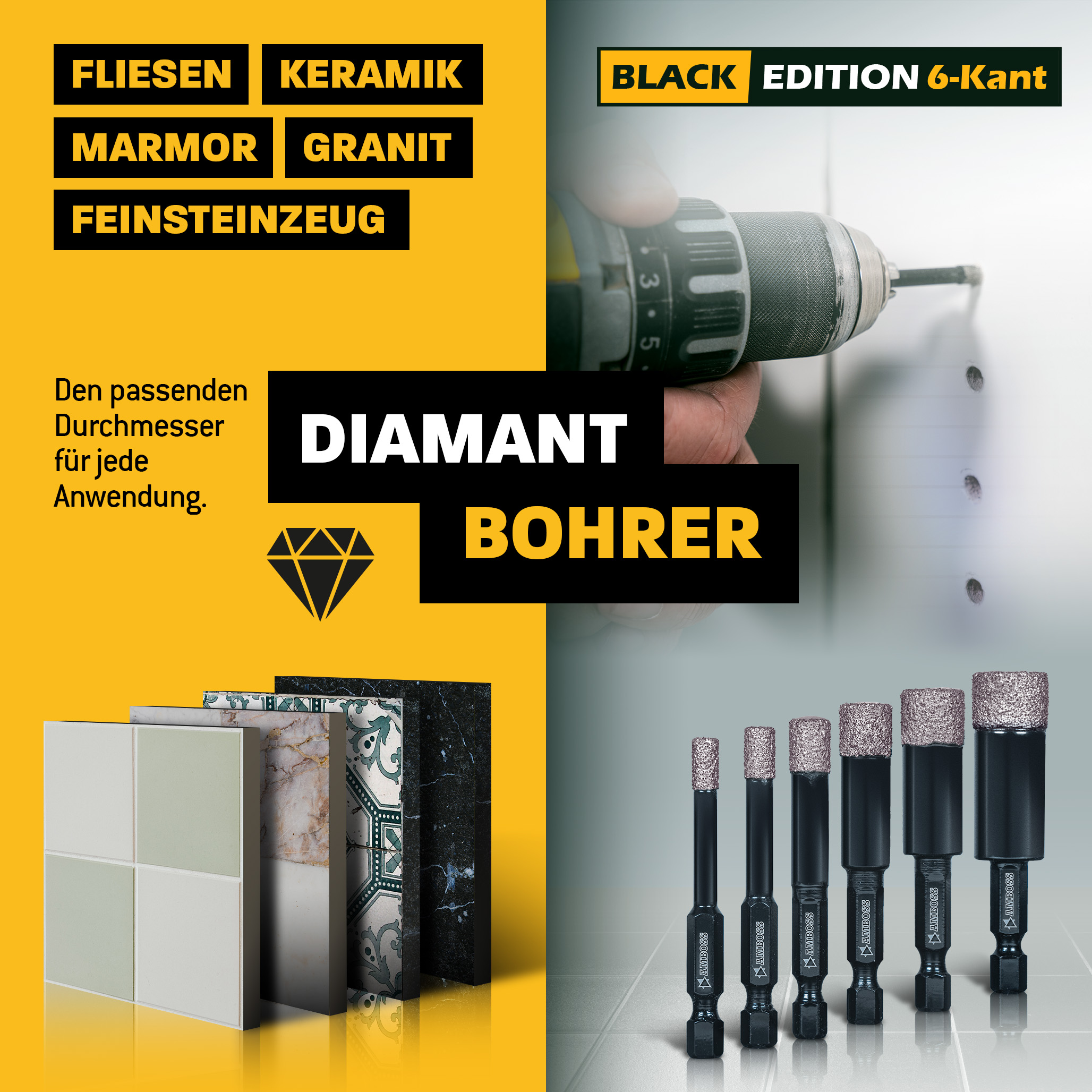 Amboss Black Edition Diamant Bohrer 5 mm