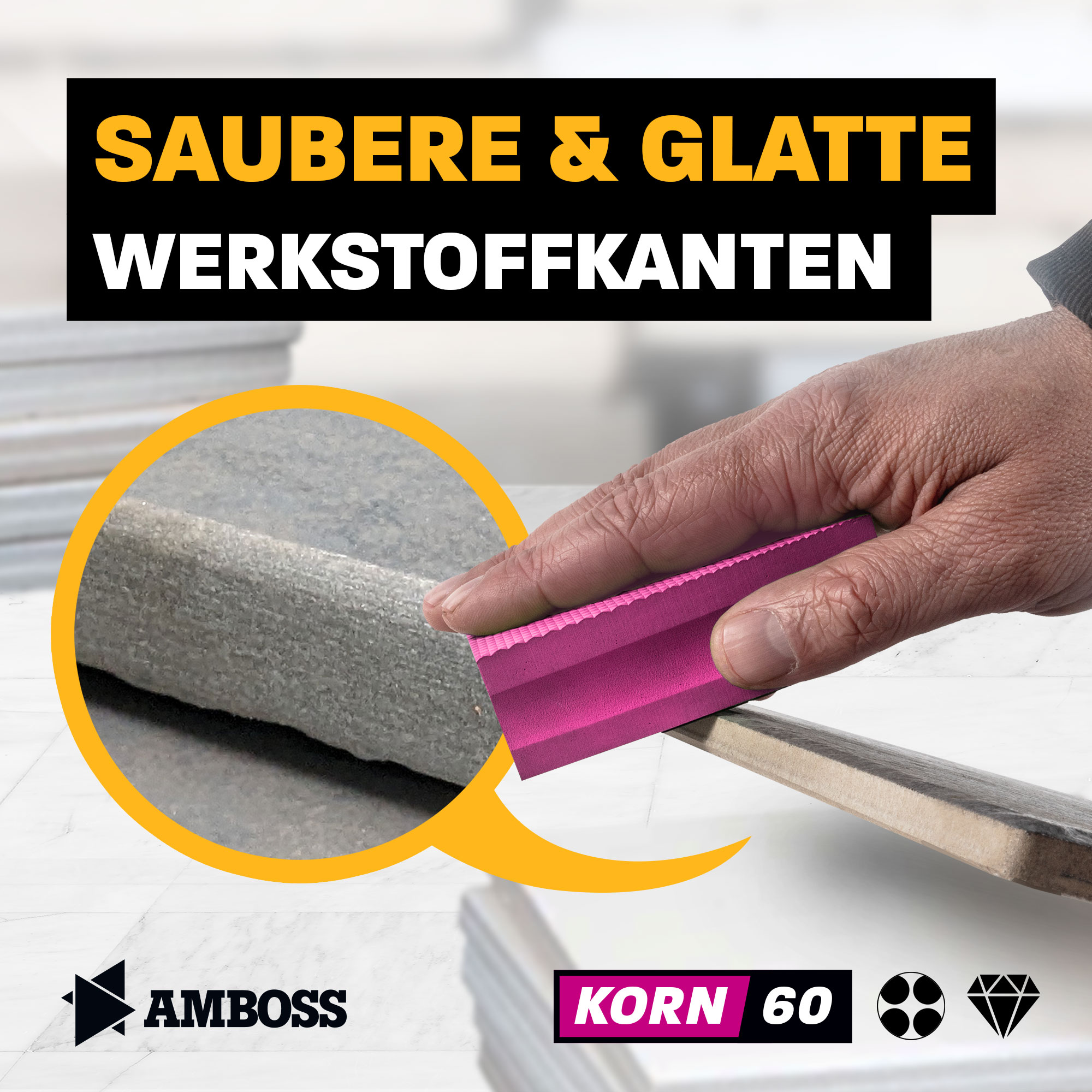 Amboss Diamant Schleifpad Korn: 60