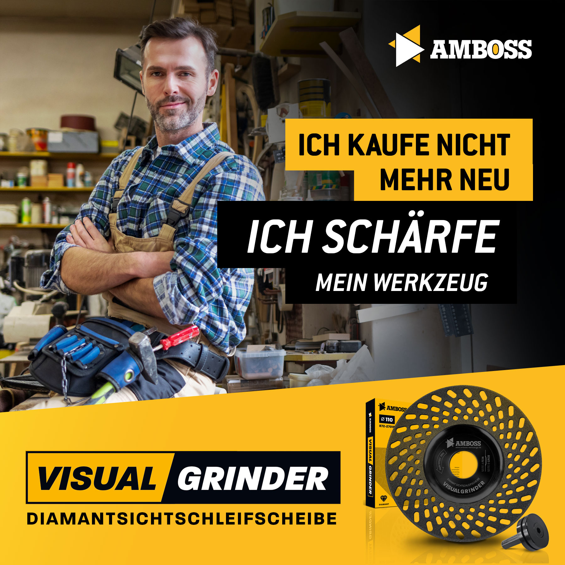 Amboss Diamant Sichtschleifscheibe Visual Grinder für den Winkelschleifer/Bohrmaschine