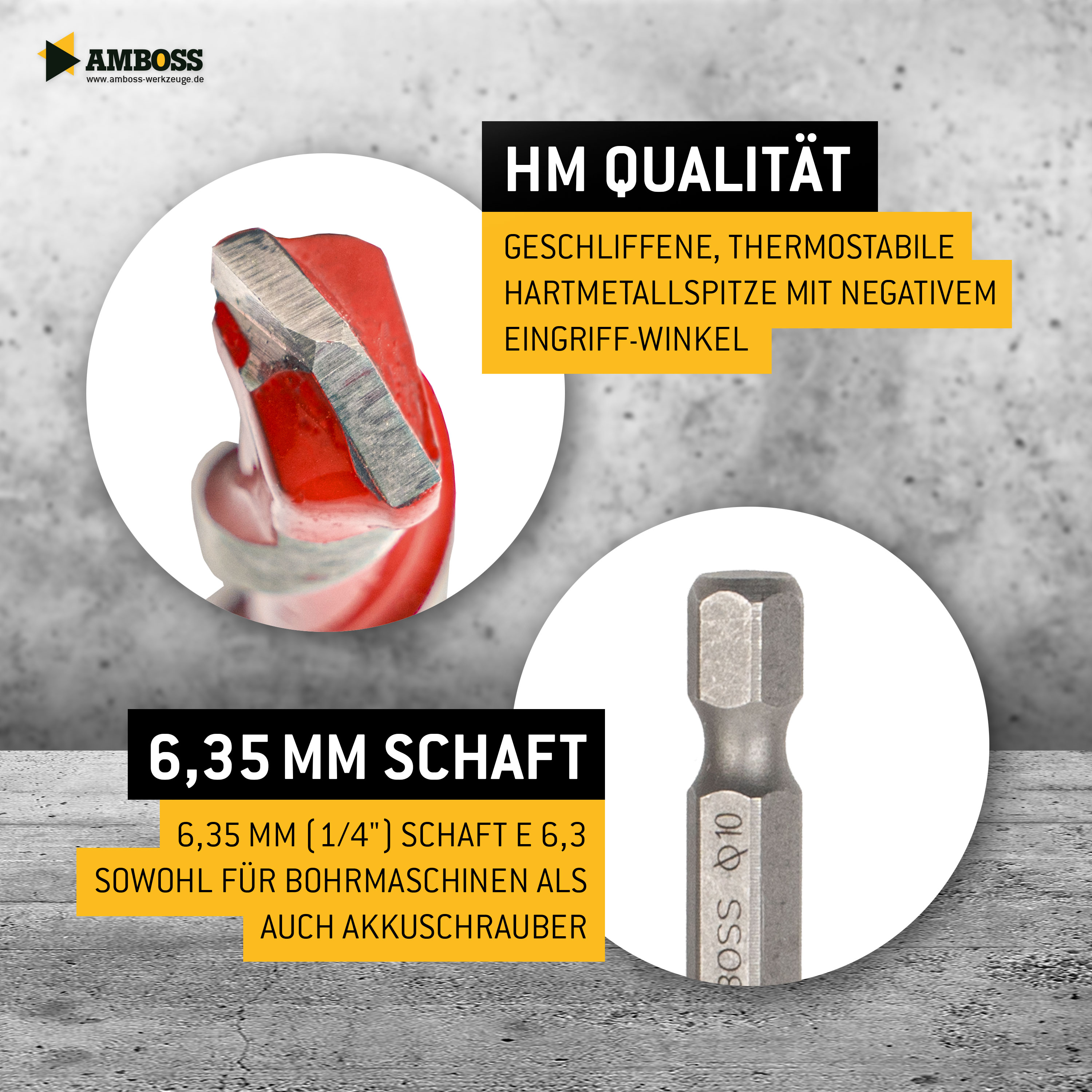 Amboss Mehrzweck Bohrer Satz 5-tlg. Ø 4.0-10.0 mm