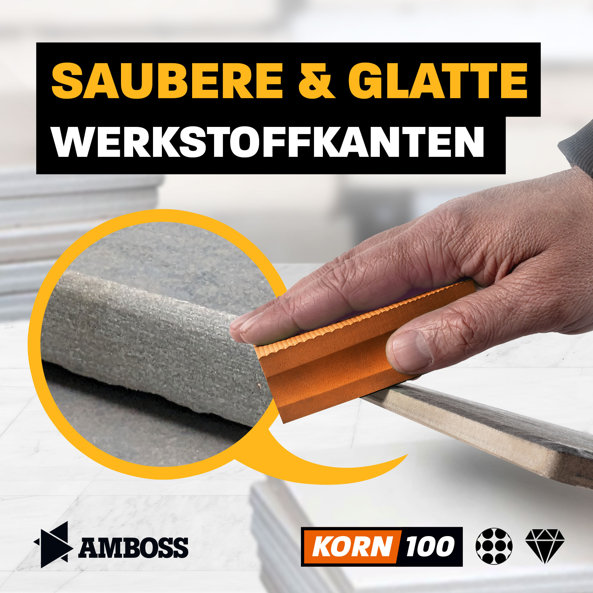 Amboss Diamant Schleifpad Korn: 100