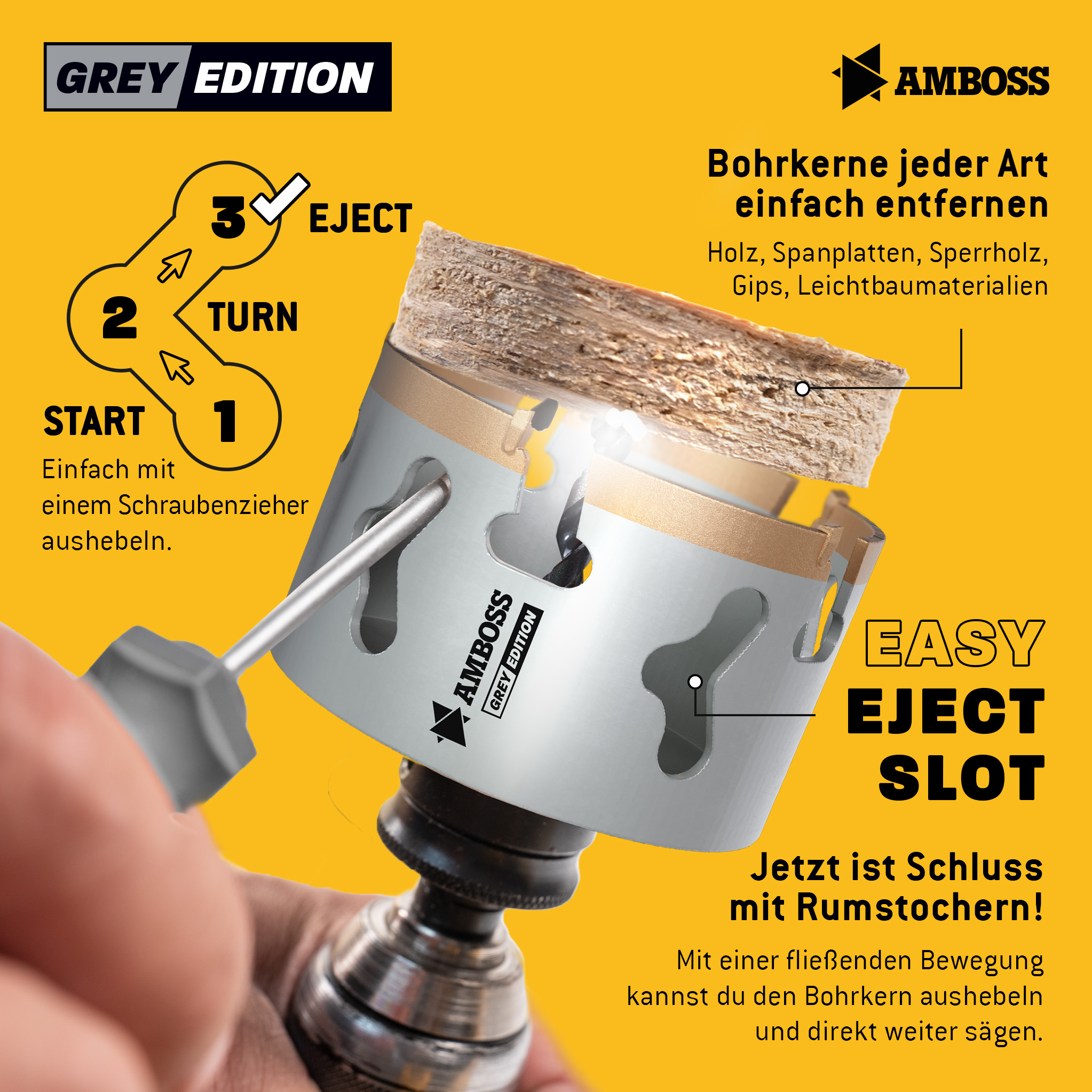 Amboss HM Lochsäge 68 mm-(inkl. 6 kant Standardaufnahme)