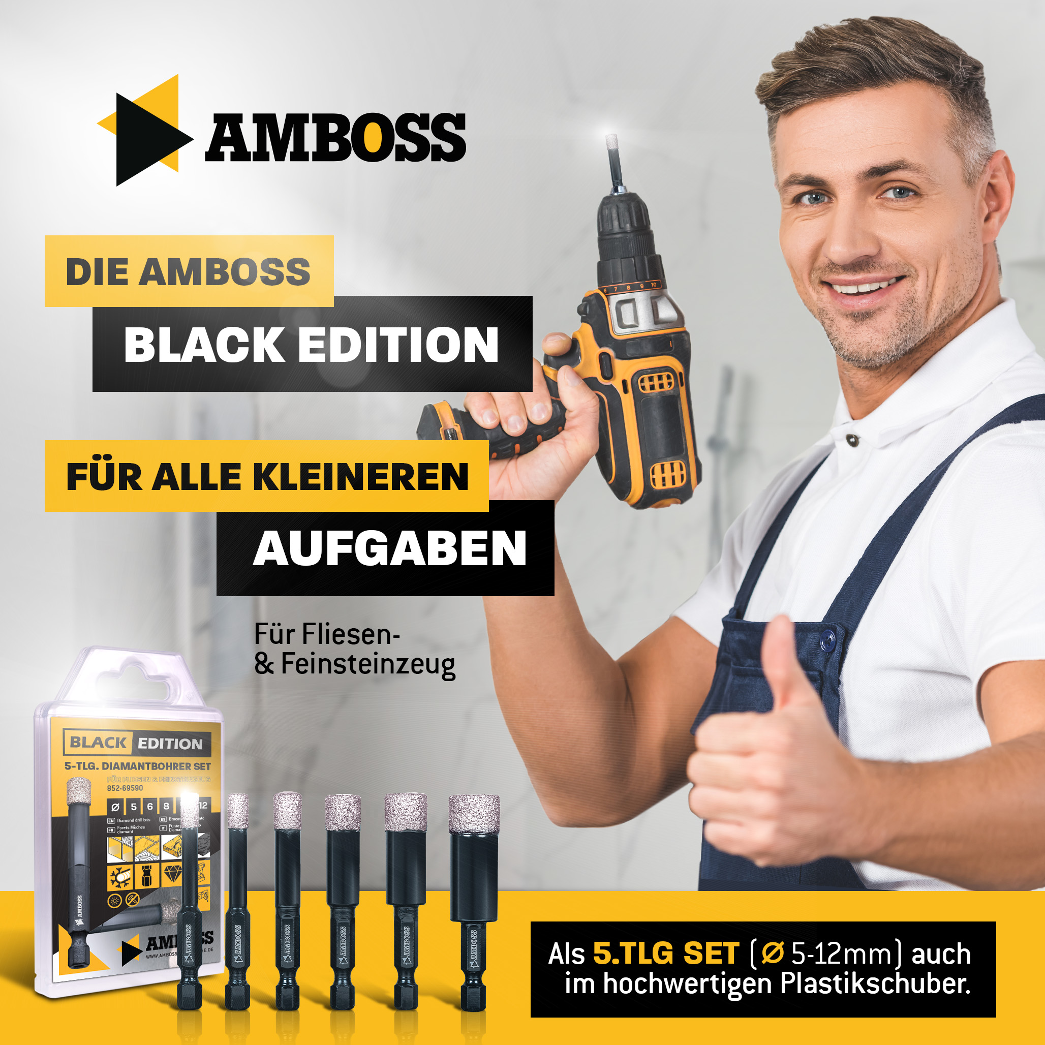 Amboss Black Edition Diamant Bohrer 8 mm