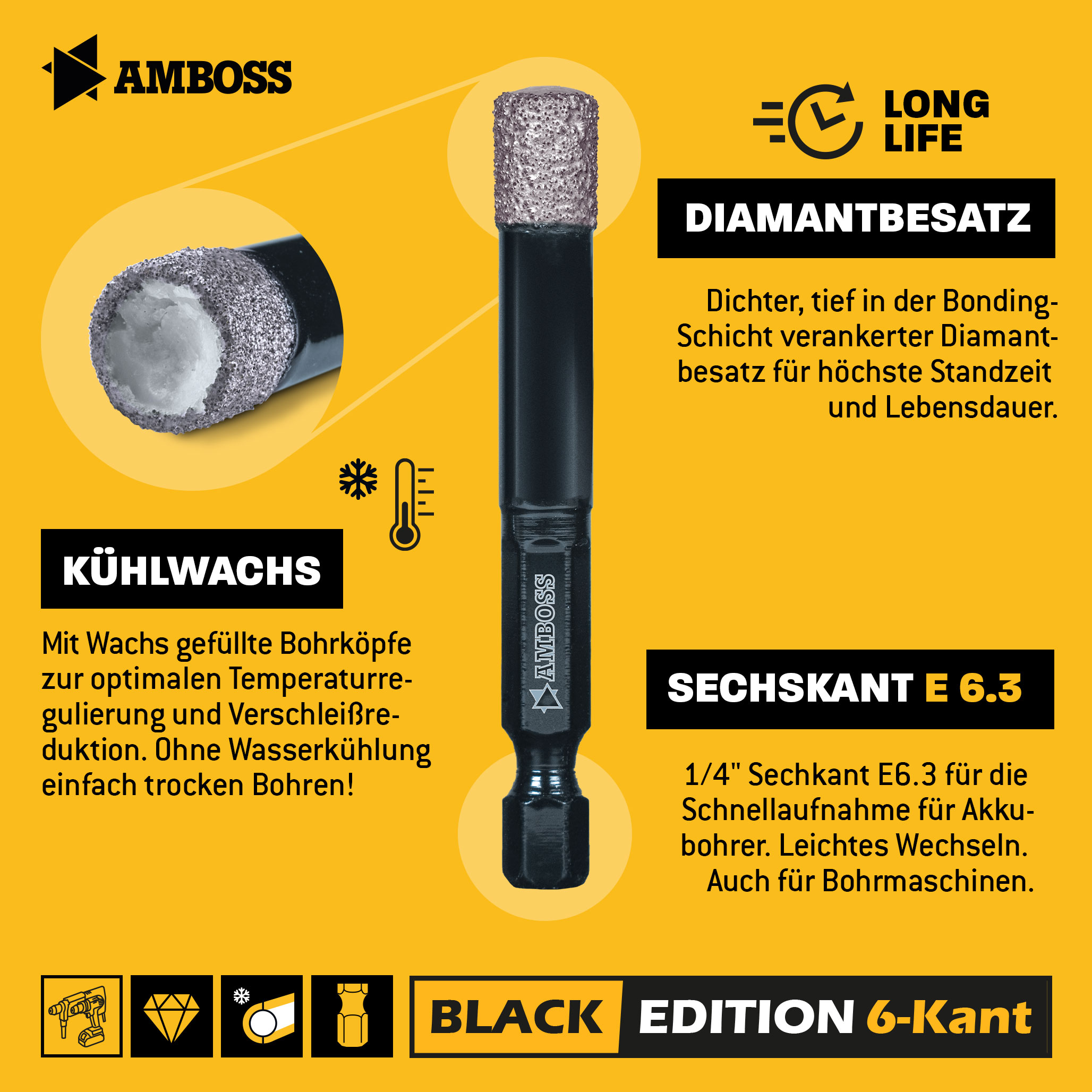 Amboss Black Edition Diamant Bohrer 5 mm