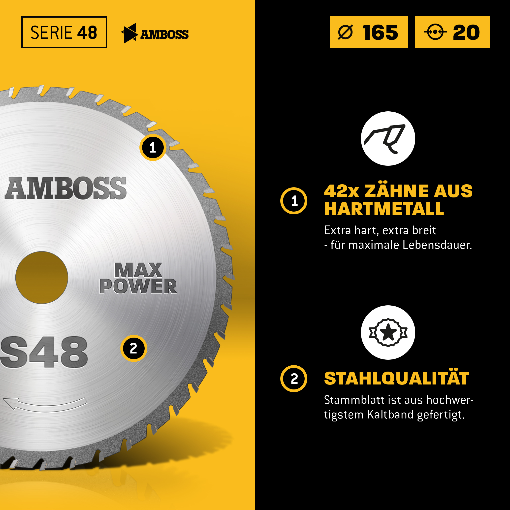 Amboss Multifunktionssägeblatt 165 x 20 x 42 x WWF