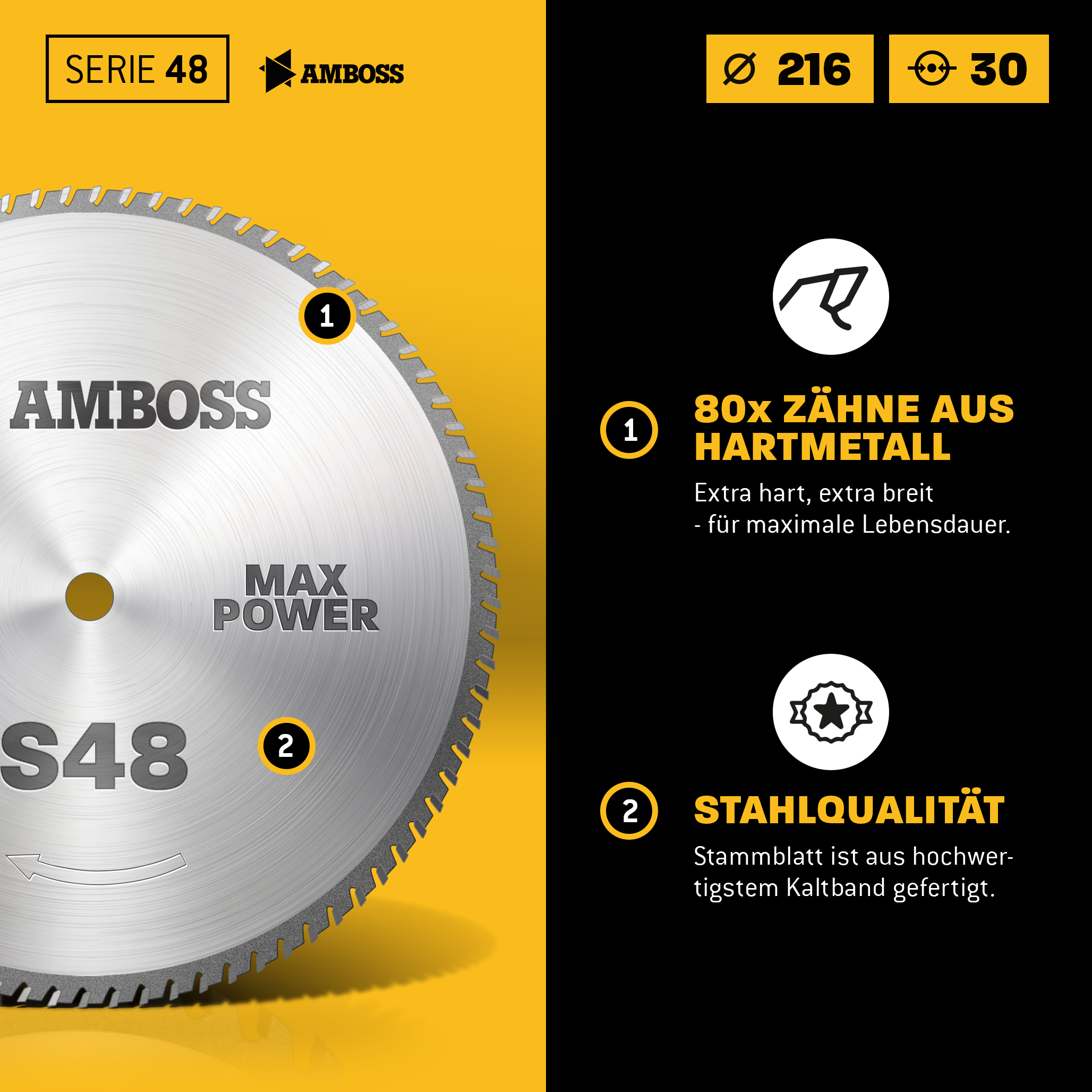 Amboss Multifunktionssägeblatt 216 x 30 x 80 x WWF