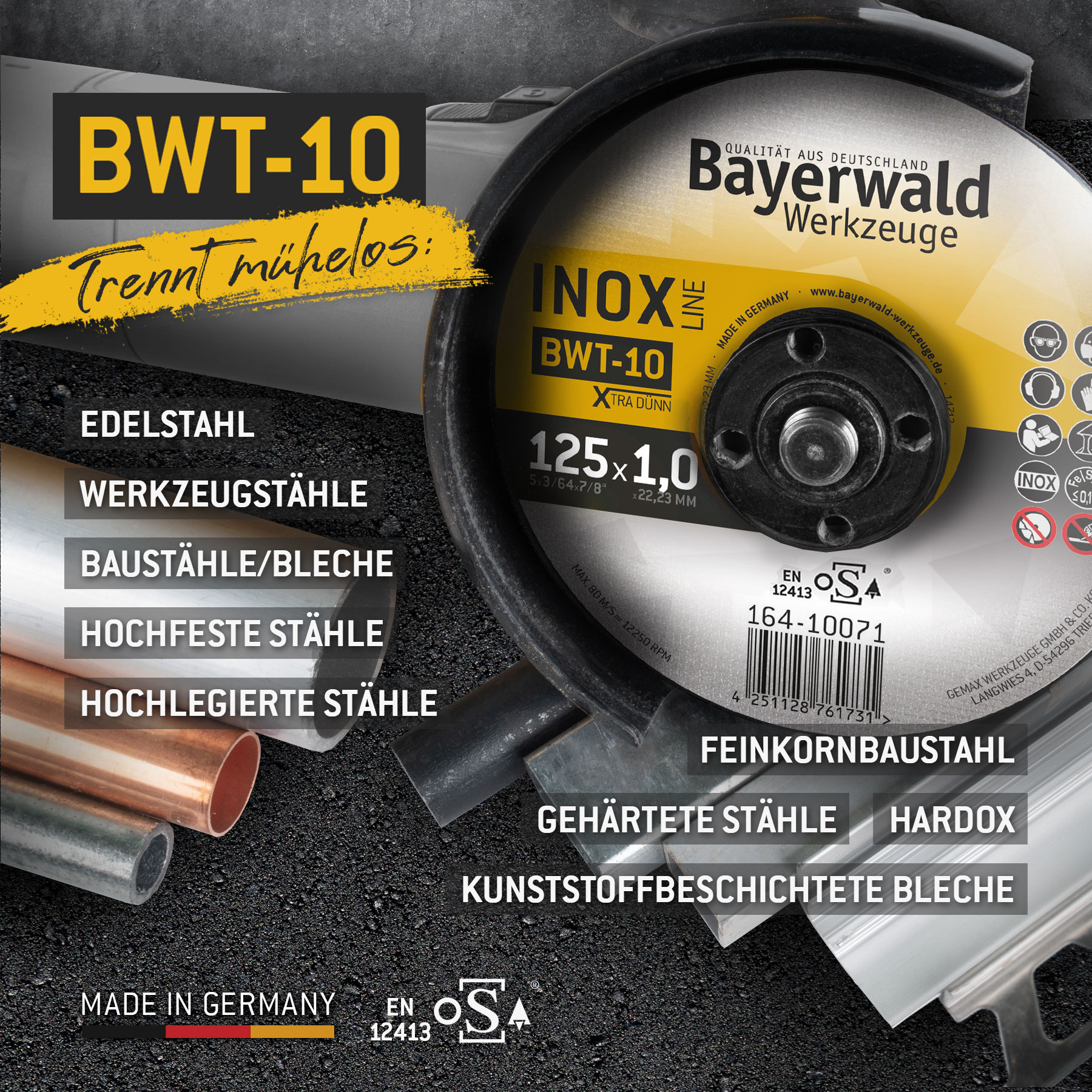 Bayerwald BWT-10 Trennscheibe | Ø125 mm - 1 mm -  22.23 mm | gerade