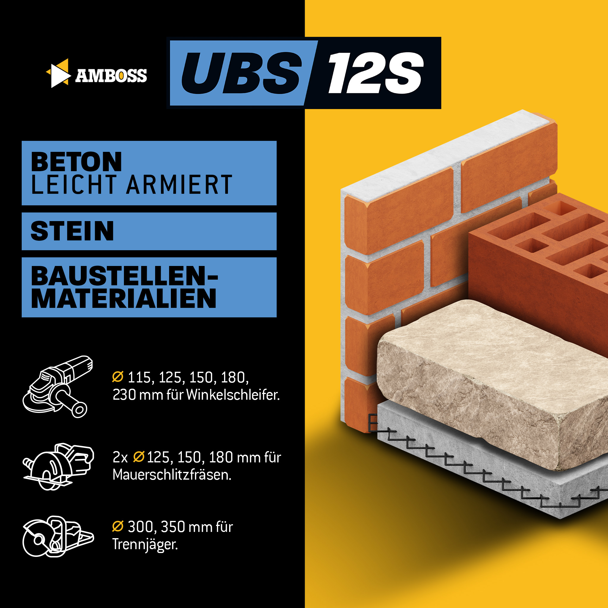 Amboss UBS 12S Diamant Trennscheibe - 180 x 2.2 x 22.2