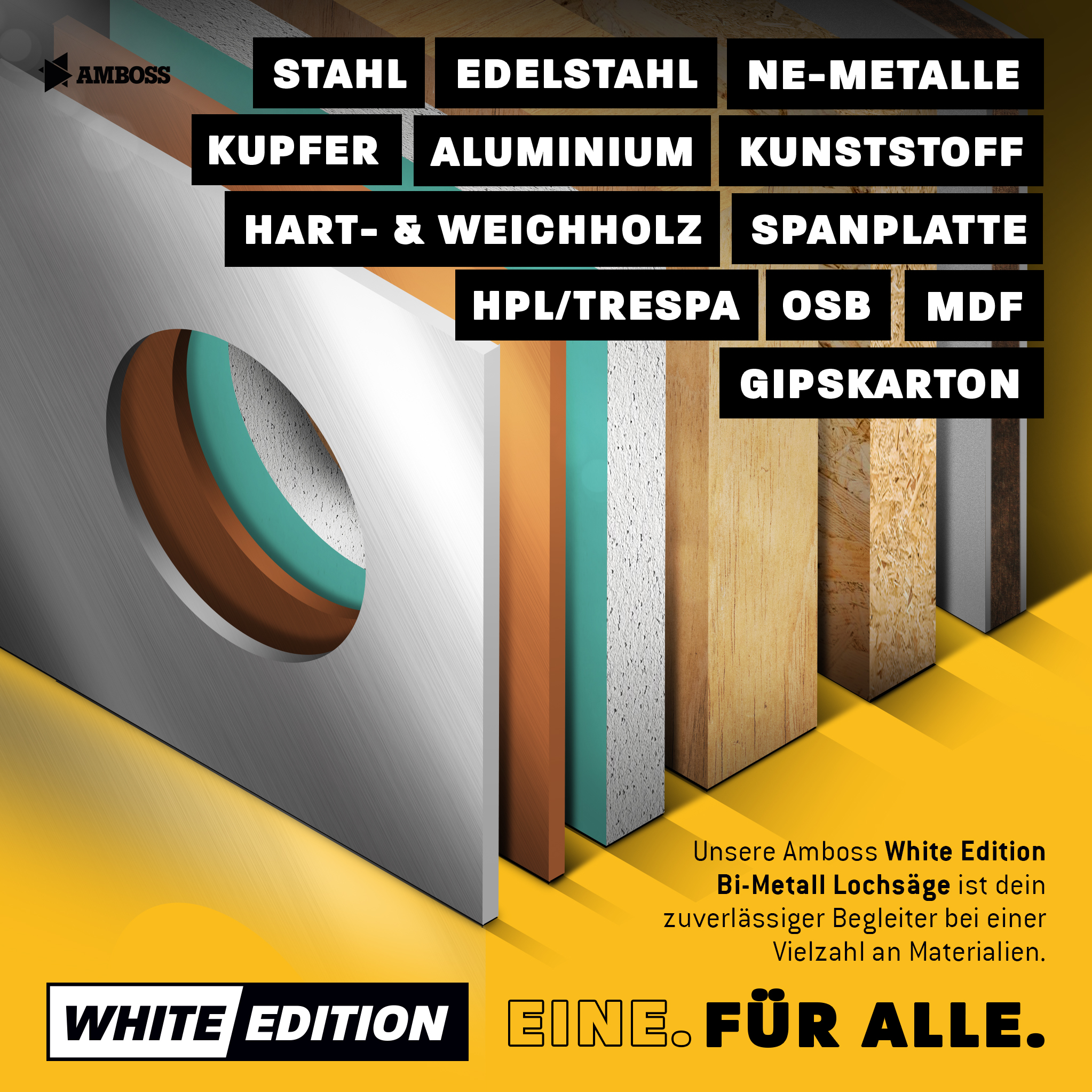 AMBOSS M42 Bimetall Lochsäge 35mm + Aufnahme