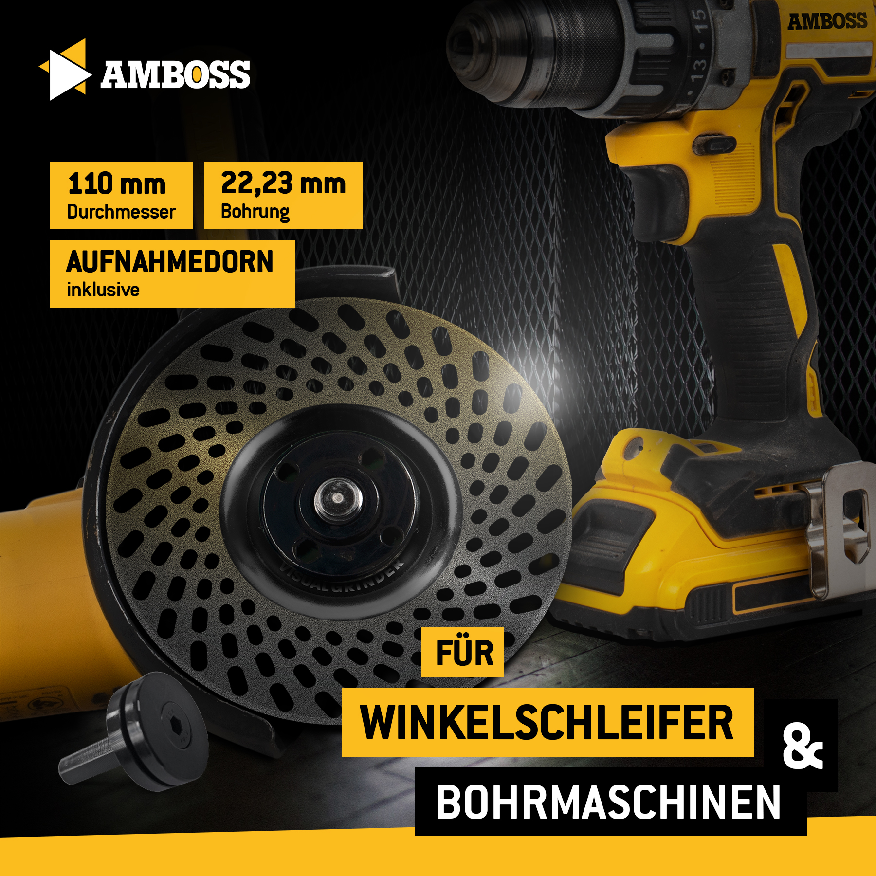 Amboss Diamant Sichtschleifscheibe Visual Grinder für den Winkelschleifer/Bohrmaschine