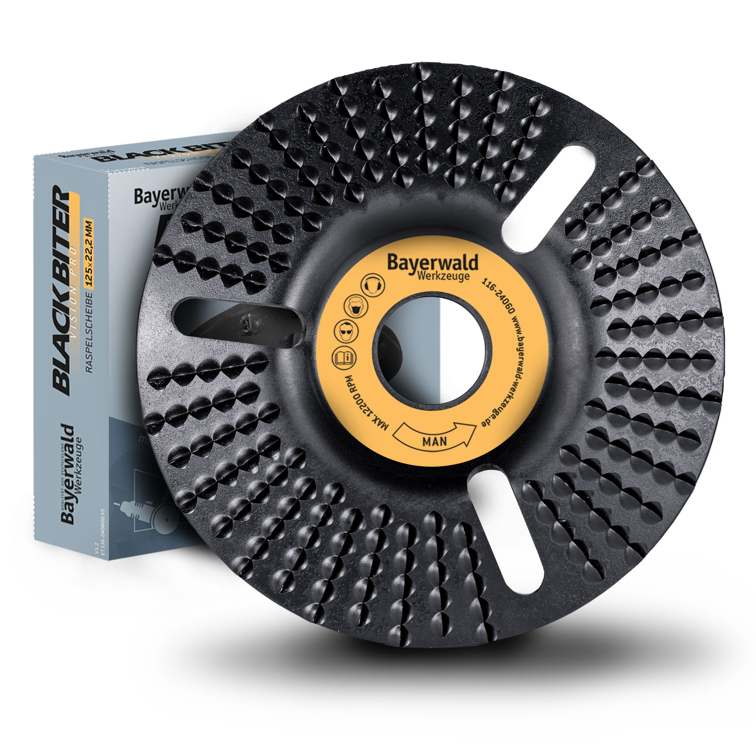 Bayerwald Raspelscheibe Black Biter Vision Ø125 mm für Winkelschleifer